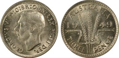 1949(m) 3D KM-44  Ag MS63