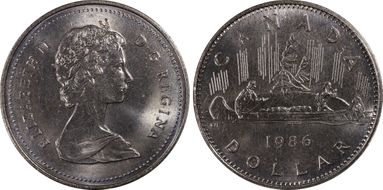 1986 $1 Voyageur MS66