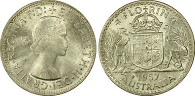 1957(m) Florin MS64