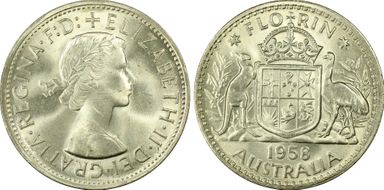 1958(m) Florin MS64
