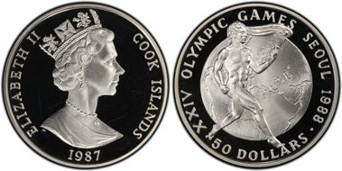 1987 $50 KM-40 1988 Olympics PR67DCAM