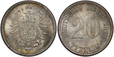 1873-G 20 Pfg J-5 MS67+