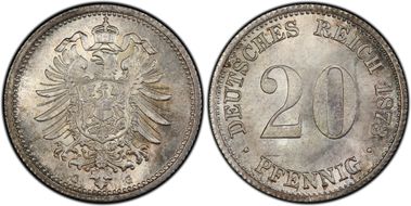 1873-G 20 Pfg J-5 MS67
