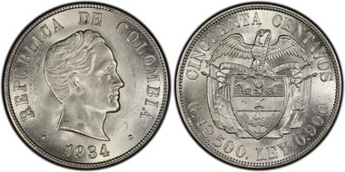 1934 50C Restrepo-416.5 San Francisco MS64