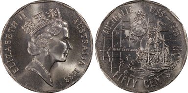 1988 50C Bicentennial MS66