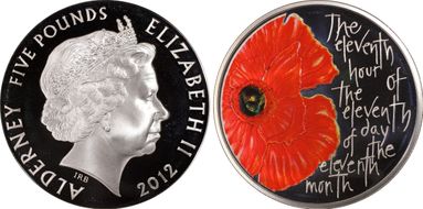 2012 £5 Remembrance Day Silver PR69DCAM