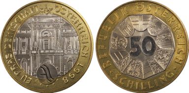 1998 50 Sch Presidency of EU Special Uncirculated MS69