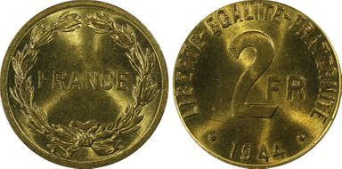1944 2 Fr Gad-537 F-271 FRANCE MS64
