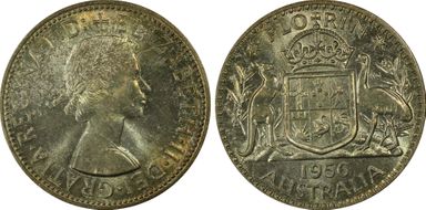 1956(m) Florin KM-60  Ag MS66