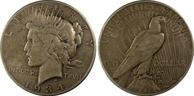 1934-S $1 VF25