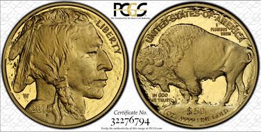 2015-W $50 American Buffalo .9999 Fine Gold First Strike PR70DCAM