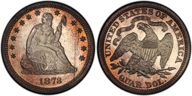 1873 25C No Arrows PR65CAM