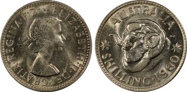 1960(m) Shil KM-59 Ag MS64