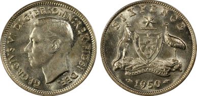 1950(m) 6D KM-45 Ag MS65