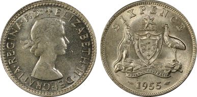 1955(m) 6D KM-58  Ag MS65