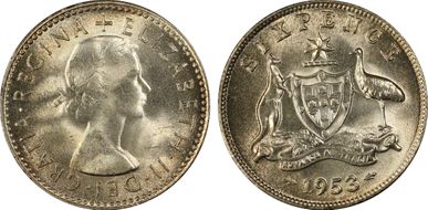 1953(m) 6D KM-52  Ag MS64+