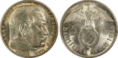 1936-J 5 Mk Swastika J-367 MS63