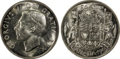 1949 50C Narrow Date MS63