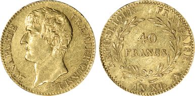 AN XI-A (1802) 40 Fr Gad-1080 Sans Olive AU53