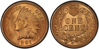 1891 1C MS65RD