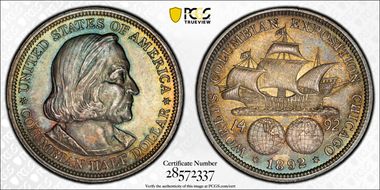 1892 50C Columbian MS65