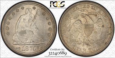 1874 25C Arrows MS63