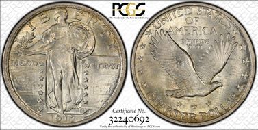 1917 25C Type 2 MS65FH