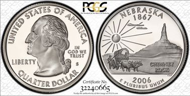 2006-S 25C Nebraska Silver PR69DCAM
