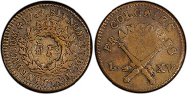 1767-A Sou 1793 "RF" Counterstamp XF40BN