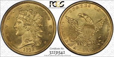 1835 $5 MS64