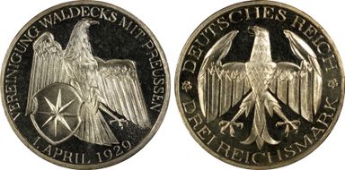 1929-A 3 Mk Waldeck J-337 PR64+ CAM