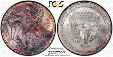 1999 $1 Silver Eagle MS67
