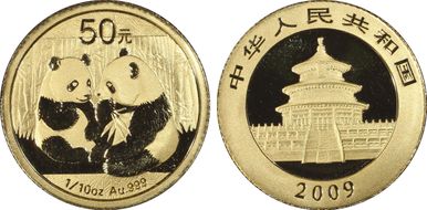 2009 50 Yn Panda Gold PAN-501A MS70