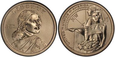 2014-D $1 Native American Enhanced Coin & Currency Set-Position A SP69