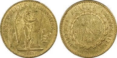 1876-A 20 Fr Gad-1063 F-533 AU50