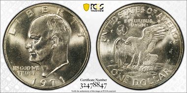 1971-S $1 Silver MS67