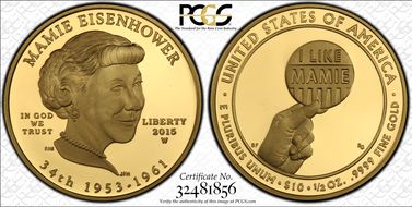 2015-W $10 Mamie Eisenhower First Strike PR69DCAM