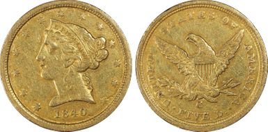 1840-C $5 AU50