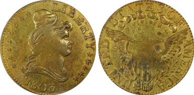 "1803" Tkn $5 J-C1803-3 Kettle & Sons AU55