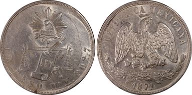 1871-Mo M Peso KM-408.5 AU55