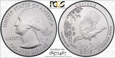 2015-P 25C Kisatchie NP 5 oz Silver First Strike SP68