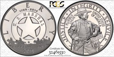 2015-P $1 U.S. Marshals Service USMS Label - First Strike PR69DCAM