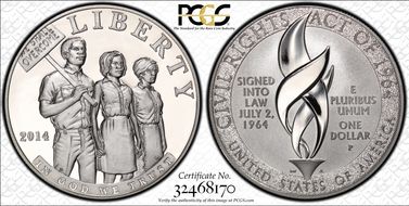 2014-P $1 Civil Rights Act of 1964 PR69DCAM