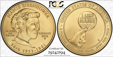 2015-W $10 Mamie Eisenhower First Strike MS70