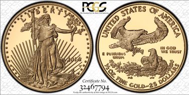 2014-W $25 Gold Eagle PR69DCAM