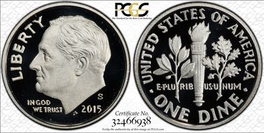 2015-S 10C Silver First Strike PR70DCAM