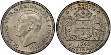 1942-S Florin KM-40  Ag MS62