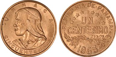 1953 1C Republic of Panama 50th Ann. MS63RD