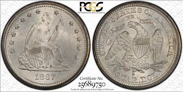 1867-S 25C MS67