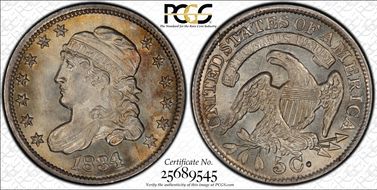 1834 H10C LM-1, FS-301, 3/Inverted 3 MS67